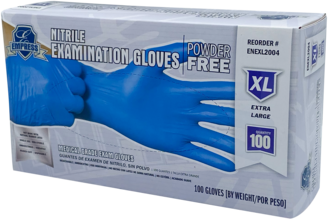 Empress Exam Grade Nitrile Glove Blue Powder Free XL 3mil 100/box 10/ box/case