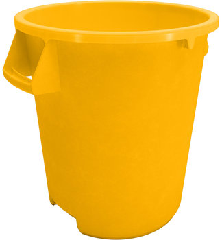 Bronco™ Round Waste Bin Trash Containers. 10 gal. Yellow. 6 each/case, minimum order of 6.