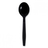 A Picture of product BWK-SSHWPPBIW Boardwalk® Heavyweight Wrapped Polypropylene Cutlery Soup Spoon. Black. 1,000/carton.