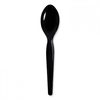 A Picture of product BWK-TSHWPSBIW Boardwalk® Wrapped Heavyweight Polystyrene Cutlery Teaspoon. Black. 1000 spoons/carton.