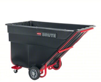 Rubbermaid® Commercial Brute® Heavy Duty Rotomolded Tilt Truck. 2 Cubic Yd./2300 lb. Black.