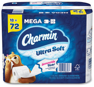 Charmin® Ultra Soft Bathroom Tissue, Mega Roll, Septic Safe, 2-Ply, White, 224 Sheets/Roll, 18 Rolls/Carton