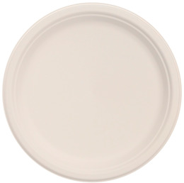 DART® Compostable Fiber Dinnerware Round Plates. 9 in. 125 plates/sleeve, 4 sleeves/case.