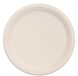 A Picture of product DCC-9FBRP1 DART® Compostable Fiber Dinnerware Round Plates. 9 in. 125 plates/sleeve, 4 sleeves/case.