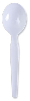 Boardwalk® Heavyweight Polystyrene Cutlery Soup Spoon. White. 1000/carton.