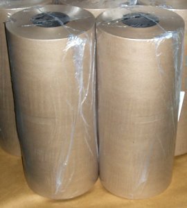 Shrink Wrapped 100% Recycled Kraft Paper Rolls. 50 lb. 36 in. x 720 ft. Natural.