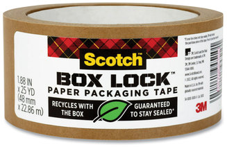 Scotch® Box Lock™ Paper Packaging Tape 3" Core, 1.88" x 25 yds, Brown