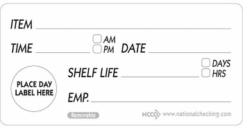 Removable Shelf Life Food Rotation Label Roll. 4 X 2 in. 500 labels/roll.