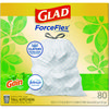 A Picture of product CLO-78900 Glad® ForceFlex™ Kitchen Drawstring Trash Bags. 13 gal. 24 X 27.38 in. White. Gain Original scent. 80 bags/box.