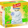 A Picture of product CLO-78900 Glad® ForceFlex™ Kitchen Drawstring Trash Bags. 13 gal. 24 X 27.38 in. White. Gain Original scent. 80 bags/box.