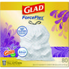 A Picture of product CLO-78902 Glad® ForceFlex™ Kitchen Drawstring Trash Bags. 13 gal. 24 X 27.38 in. White. Lavender Breeze scent. 80 bags/box.