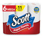 A Picture of product KCC-16447 Scott® Choose-a-Size Mega Kitchen Roll Paper Towels, 1-Ply, 100/Roll, 6 Rolls/Pack, 4 Packs/Carton