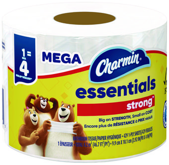 Charmin® Essentials Strong™ Bathroom Tissue Septic Safe, 1-Ply, White, 429/Roll, 36 Rolls/Carton