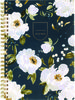 A Picture of product AAG-LB34200 Cambridge® Leah Bisch Weekly/Monthly Floral Planner Artwork, 8.5" x 6.38", Blue/White/Gold Cover, 12-Month (Jan to Dec): 2025