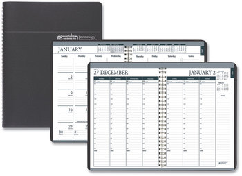 House of Doolittle™ 100% Recycled Monthly Weekly 7 Day Planner 8.75 x 6.88, Black Cover, 12-Month (Jan to Dec): 2025