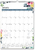 A Picture of product RED-C173126 Blueline® 12-Month Colorful Wall Calendar Watercolor Floral Artwork, 12 x 17, White/Multicolor Sheets, (Jan to Dec): 2025