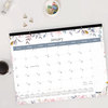 A Picture of product RED-C194113 Blueline® Passion Monthly Deskpad Calendar Floral Artwork, 22 x 17, White/Multicolor Sheets, Black Binding, 12-Month (Jan-Dec): 2025