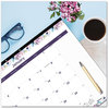 A Picture of product RED-C194113 Blueline® Passion Monthly Deskpad Calendar Floral Artwork, 22 x 17, White/Multicolor Sheets, Black Binding, 12-Month (Jan-Dec): 2025