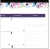 A Picture of product RED-C194113 Blueline® Passion Monthly Deskpad Calendar Floral Artwork, 22 x 17, White/Multicolor Sheets, Black Binding, 12-Month (Jan-Dec): 2025