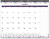 A Picture of product RED-C194113 Blueline® Passion Monthly Deskpad Calendar Floral Artwork, 22 x 17, White/Multicolor Sheets, Black Binding, 12-Month (Jan-Dec): 2025