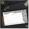 A Picture of product RED-C2917001 Blueline® Monthly Desk Pad Calendar with Coloring Pages DoodlePlan 17.75 x 10.88, Black Binding, Clear Corners, 12-Month (Jan-Dec): 2025