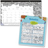 A Picture of product RED-C2917001 Blueline® Monthly Desk Pad Calendar with Coloring Pages DoodlePlan 17.75 x 10.88, Black Binding, Clear Corners, 12-Month (Jan-Dec): 2025