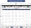 A Picture of product RED-C194128 Blueline® Monthly Desk Pad Calendar Floral Artwork, 22 x 17, Black Binding, Clear Corners, 12-Month (Jan-Dec): 2025