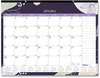 A Picture of product RED-C194128 Blueline® Monthly Desk Pad Calendar Floral Artwork, 22 x 17, Black Binding, Clear Corners, 12-Month (Jan-Dec): 2025