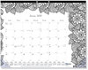 A Picture of product RED-C2917311 Blueline® Monthly Desk Pad Calendar with Coloring Pages DoodlePlan 22 x 17, Black Binding, Clear Corners, 12-Month (Jan to Dec): 2025