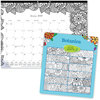 A Picture of product RED-C2917311 Blueline® Monthly Desk Pad Calendar with Coloring Pages DoodlePlan 22 x 17, Black Binding, Clear Corners, 12-Month (Jan to Dec): 2025