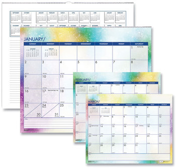 House of Doolittle™ 100% Recycled Cosmos Wall Calendar Night Sky Artwork, 14.88 x 12, White/Multicolor Sheets, 12-Month (Jan to Dec): 2025