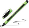 A Picture of product RED-190001 Schneider® Xpress Fineliner Pen Porous Point Stick, Medium 0.8 mm, Black Ink, Black/Green Barrel, 10/Box