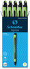 A Picture of product RED-190001 Schneider® Xpress Fineliner Pen Porous Point Stick, Medium 0.8 mm, Black Ink, Black/Green Barrel, 10/Box