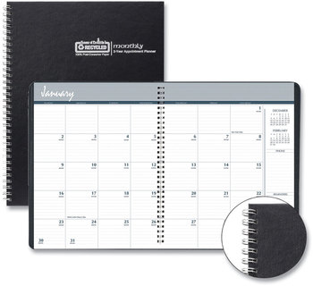 House of Doolittle™ Monthly Hard Cover Planner Two-Year 11 x 8.5, Black 24-Month: Jan 2025 to Dec 2026