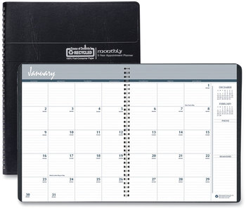 House of Doolittle™ 100% Recycled Monthly 5-Year/62-Month Planner 11 x 8.5, Black Cover, 62-Month: Dec 2024 to Jan 2030