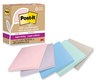 A Picture of product MMM-654R5SSNRP Post-it® Notes Super Sticky 100% Recycled Paper 3" x Wanderlust Pastels, 70 Sheets/Pad, 5 Pads/Pack