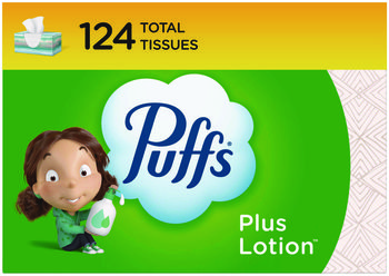 Puffs® Plus Lotion™ Facial Tissue 2-Ply, White, 124 Sheets/Box, 24 Boxes/Carton