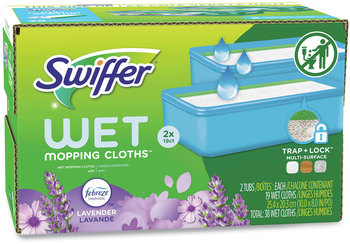 Swiffer® Sweeper TRAP + LOCK Wet Mop Cloth 8 x 10, White, Lavender Scent, 38/Pack