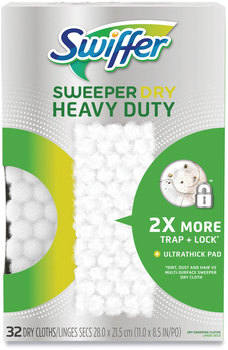 Swiffer® Heavy-Duty Dry Refill Cloths White, 11 x 8.5, 32/Pack