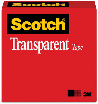 Scotch® Transparent Tape 3" Core, 0.75" x 72 yds,