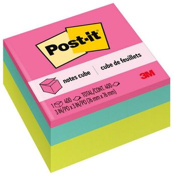 Post-it® Notes Original Cubes 3" x Assorted Bright Colors, 400 Sheets/Cube