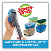 A Picture of product MMM-451U4 Scotch-Brite™ Advanced Soap Control Non-Scratch Dishwand 4 x 11.25, Blue