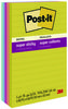 A Picture of product MMM-6605SSJOY Post-it® Notes Super Sticky Pads in Summer Joy Color Collection Colors Note 4" x 6", Ruled, 90 Sheets/Pad, 5 Pads/Pack