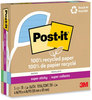 A Picture of product MMM-675R3S Post-it® Notes Super Sticky 100% Recycled Paper Ruled, 4" x Oasis, 70 Sheets/Pad, 3 Pads/Pack