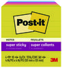 A Picture of product MMM-6754SSJOY Post-it® Notes Super Sticky Pads in Summer Joy Color Collection Colors Note 4" x Ruled, 90 Sheets/Pad, 4 Pads/Pack