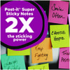 A Picture of product MMM-6754SSJOY Post-it® Notes Super Sticky Pads in Summer Joy Color Collection Colors Note 4" x Ruled, 90 Sheets/Pad, 4 Pads/Pack