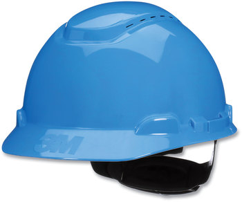 3M™ SecureFit™ H-Series Hard Hats H-700 Vented Cap with UV Indicator, 4-Point Pressure Diffusion Ratchet Suspension, Blue