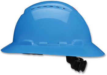 3M™ SecureFit™ H-Series Hard Hats H-800 Vented Hat with UV Indicator, 4-Point Pressure Diffusion Ratchet Suspension, Blue