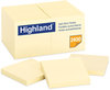 A Picture of product MMM-654924 Highland™ Self-Stick Notes 3" x Yellow, 100 Sheets/Pad, 24 Pads/Pack