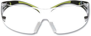 3M™ SecureFit™ Protective Eyewear SecureFIt 400 Series, Green Plastic Frame, Clear Polycarbonate Lens